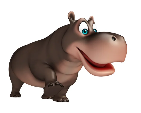 Cute walking Hippo cartoon character — Stock Photo ...