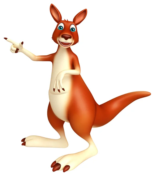 Zeigende Känguru-Comicfigur — Stockfoto