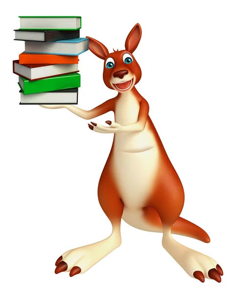 Aranyos kenguru rajzfilmfigura, könyv — Stock Fotó
