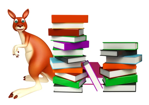 Cute Kangaroo cartoon character  with book — Stock Photo, Image