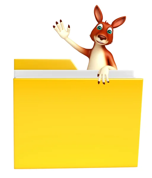 Kul Kangaroo seriefiguren med mapp — Stockfoto