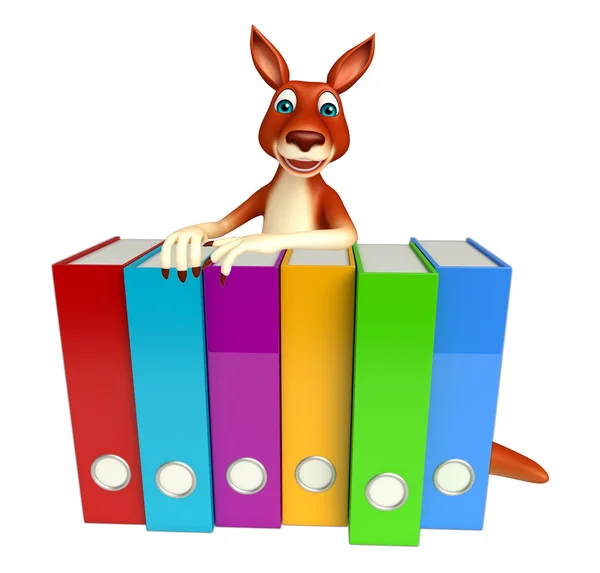 Kangaroo cartoon karaktär med filer — Stockfoto