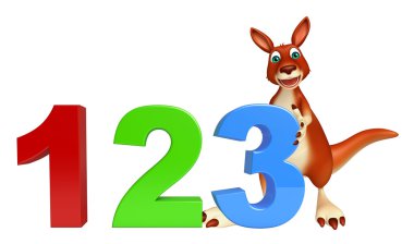 eğlenceli kanguru çizgi film karakteri 123 işareti ile 