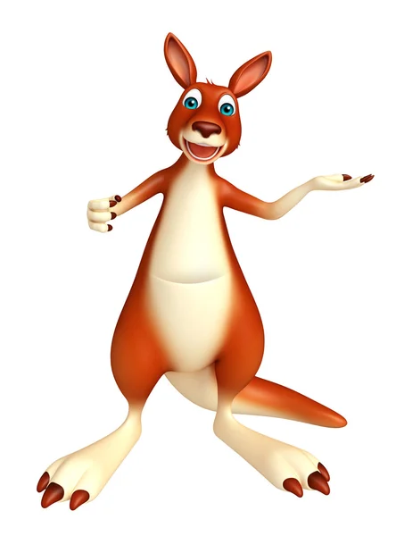 Cute look at camera Kangaroo cartoon character — Stock Photo, Image