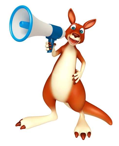 Schattig Kangaroo cartoon karakter met luidspreker — Stockfoto