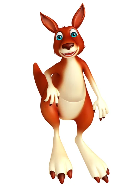 Olhar bonito para a câmera personagem de desenho animado canguru — Fotografia de Stock