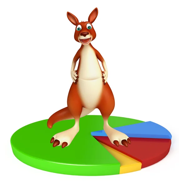 Szórakoztató kenguru rajzfilmfigura, a kör alakú jelzés — Stock Fotó