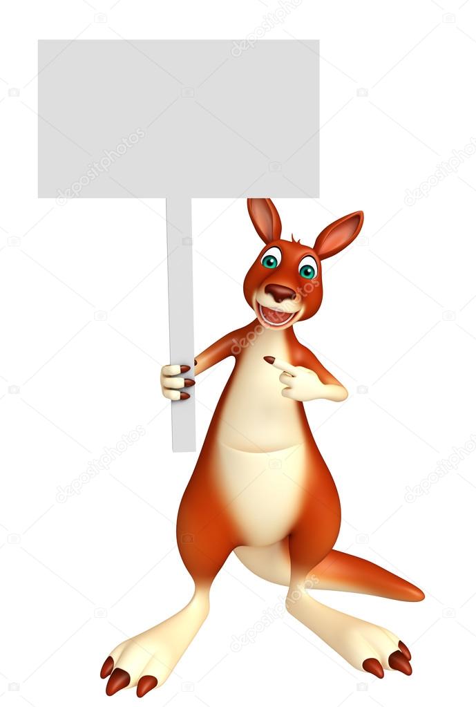 Kangaroo cartoon character  with  board