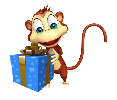 Maymun çizgi film karakteri giftbox ile  