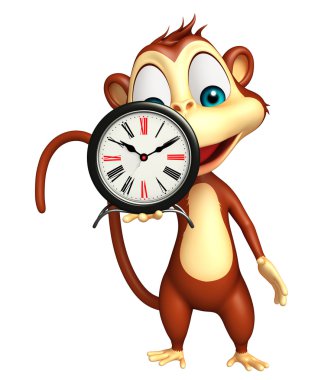 eğlenceli maymun çizgi film karakteri ile masa saati 