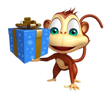 Maymun çizgi film karakteri giftbox ile  