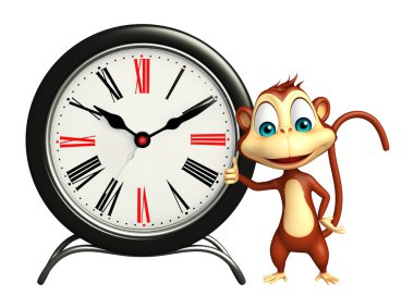 eğlenceli maymun çizgi film karakteri ile masa saati 