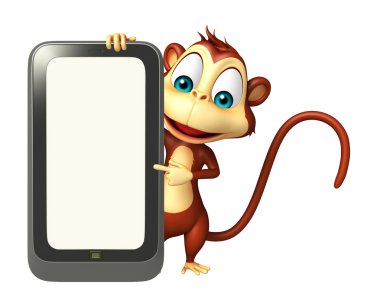 eğlenceli maymun çizgi film karakteri ile hareket eden 