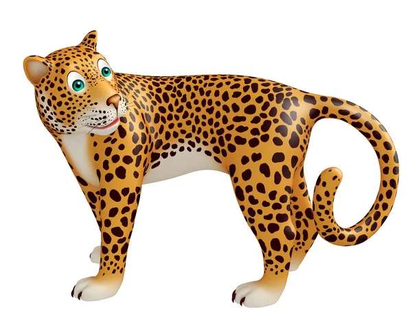 Olhar para trás personagem de desenho animado Leopard — Fotografia de Stock