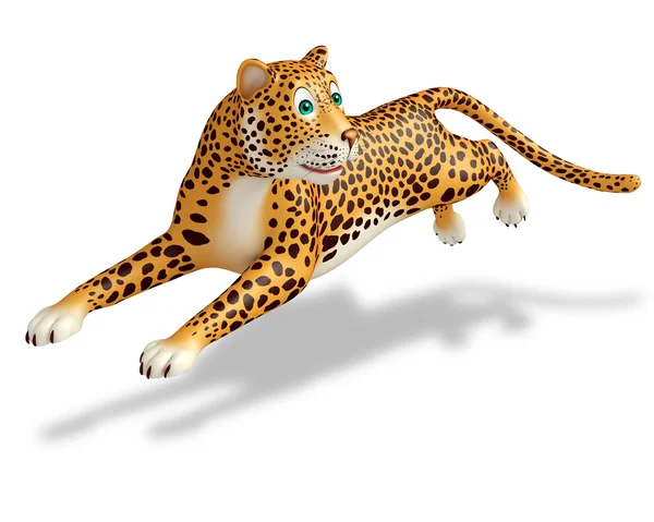 Corriendo personaje de dibujos animados de leopardo —  Fotos de Stock