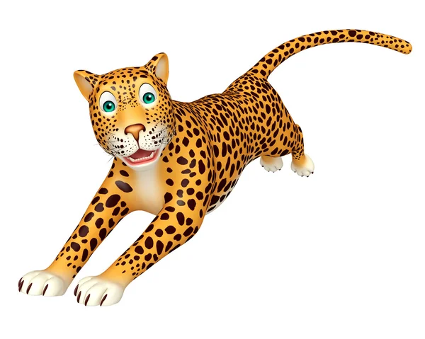 Courir personnage de dessin animé léopard — Photo