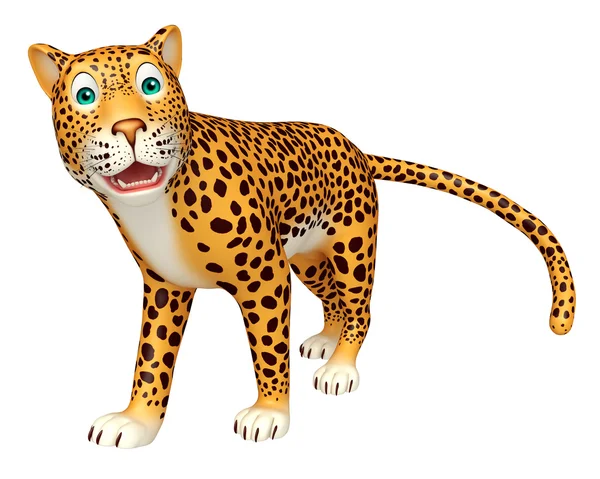 Bonito andando personagem de desenho animado Leopard — Fotografia de Stock