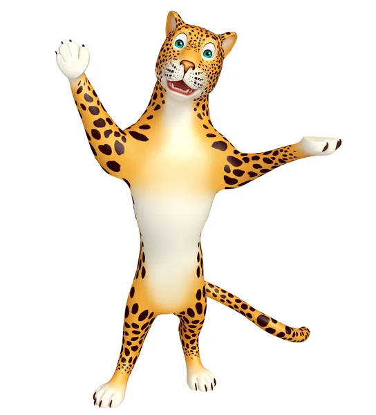 Engraçado personagem de desenho animado Leopard — Fotografia de Stock