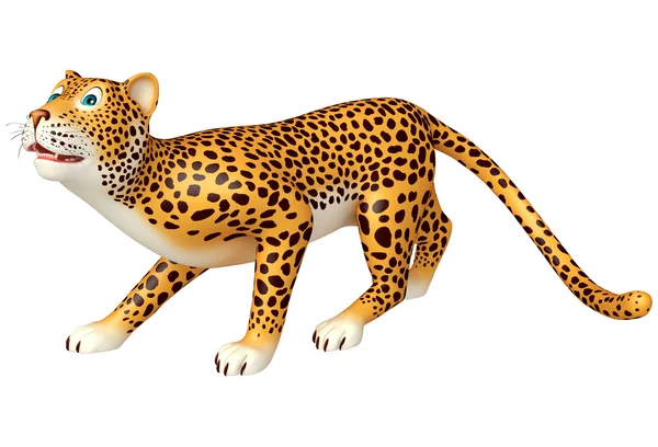 Carino camminare leopardo personaggio dei cartoni animati — Foto Stock