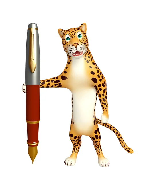 楽しいペンでヒョウの漫画のキャラクター — ストック写真