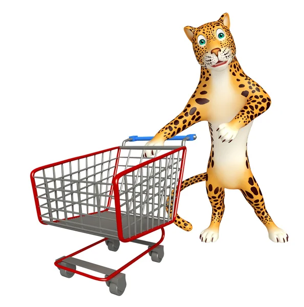 Leopard seriefiguren med trolly — Stockfoto