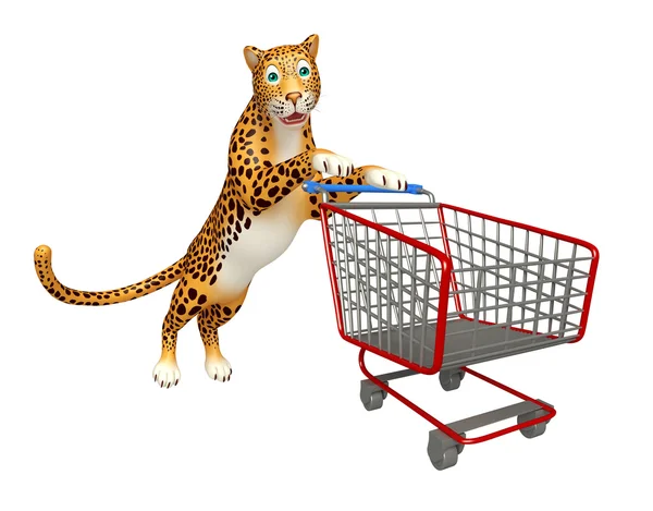 Leopard seriefiguren med trolly — Stockfoto