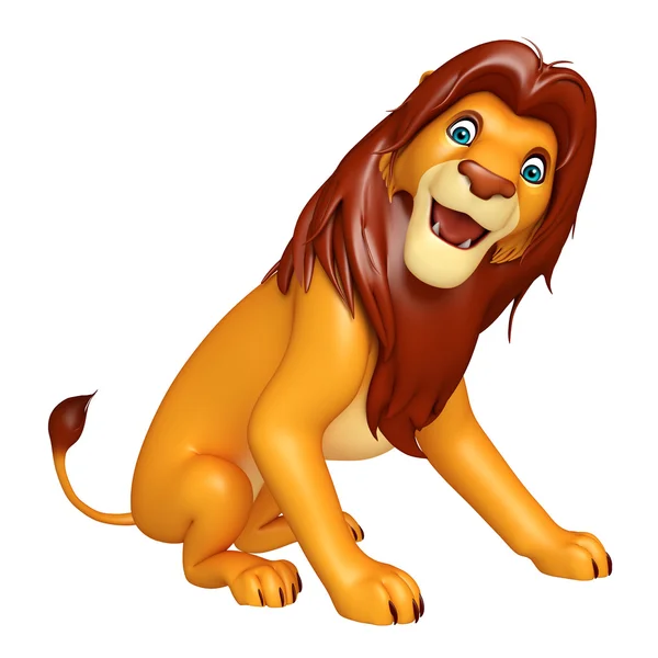 Συνεδρίαση λιοντάρι χαρακτήρα κινουμένων σχεδίων — Φωτογραφία Αρχείου