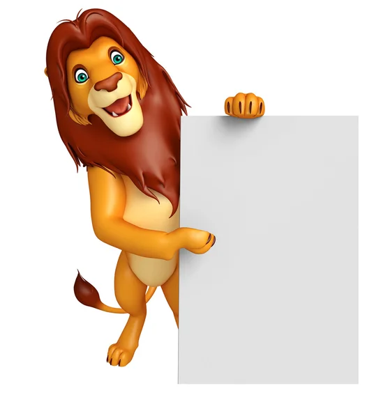 Zabawy kreskówka lew z zarządu — Zdjęcie stockowe