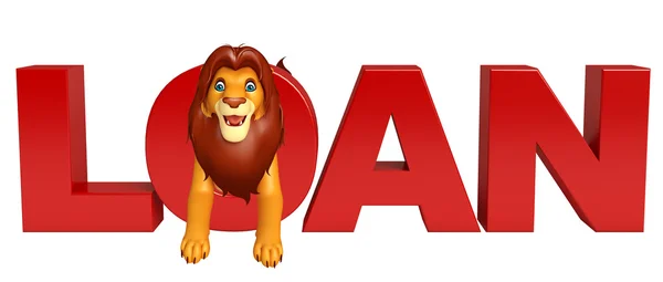 Löwen-Cartoon-Figur mit Leihgabe — Stockfoto