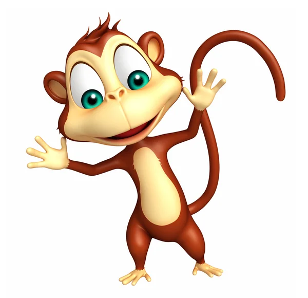 Vtipná opice kreslený postava — Stock fotografie