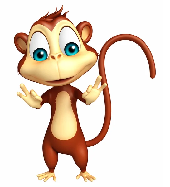 Χαριτωμένη μαϊμού χαρακτήρα κινουμένων σχεδίων — Φωτογραφία Αρχείου