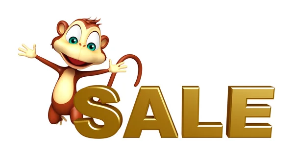 Bigsale 記号で猿の漫画のキャラクター — ストック写真