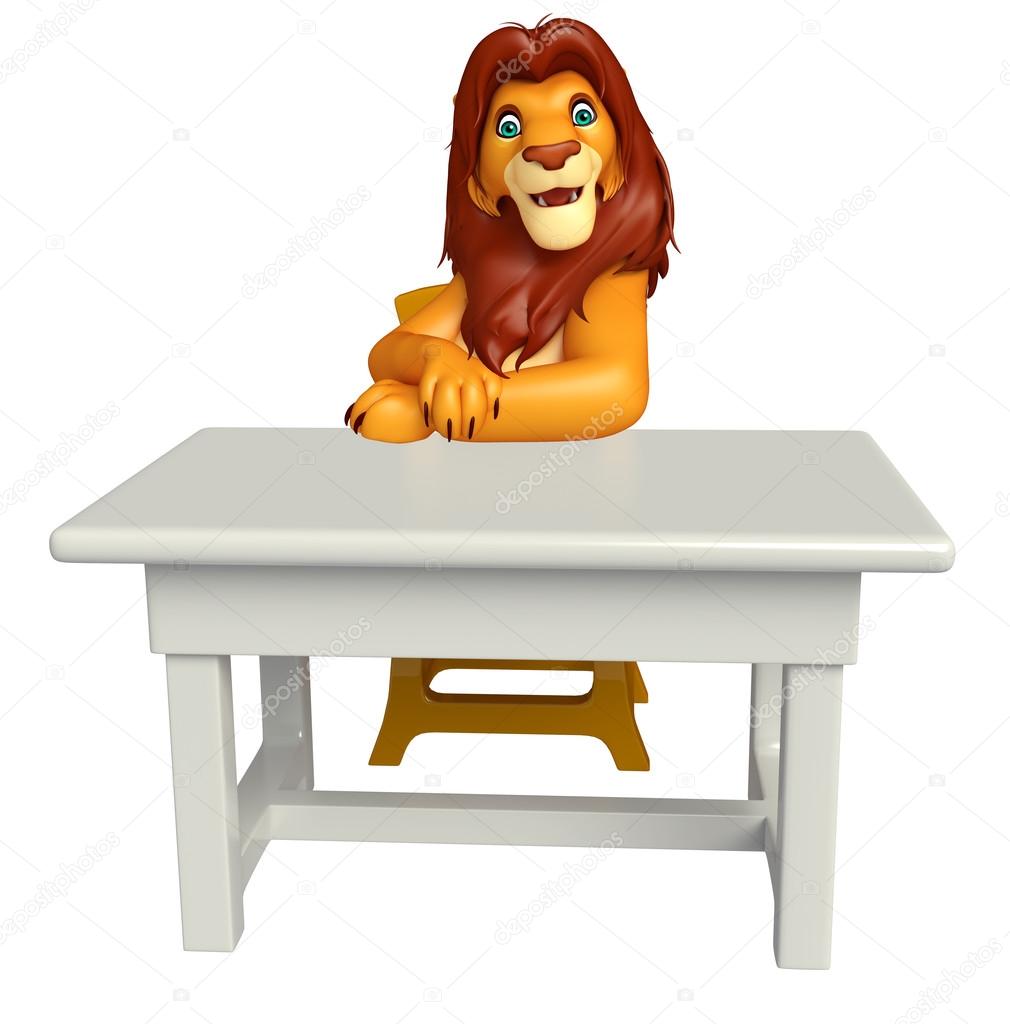 Photographie Chaise Table Et Caractère Cartoon — Lion Avec sCBrdthQx