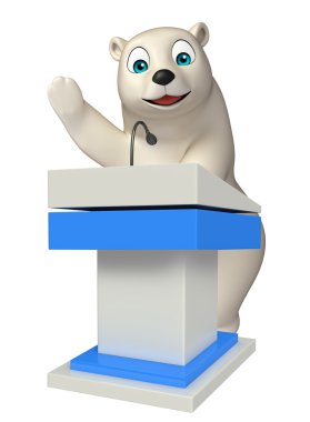  Kutup ayısı konuşma sahne ile karakter karikatür  