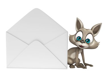 Rakun mail ile karakter karikatür 