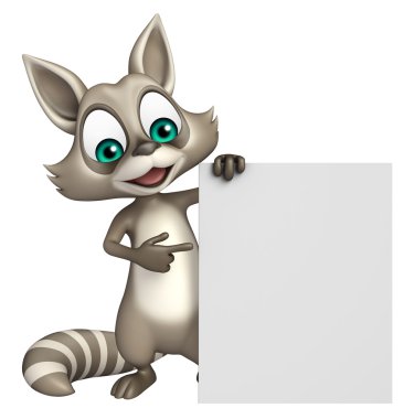 eğlenceli Rakun çizgi film karakteri ile yönetim kurulu  