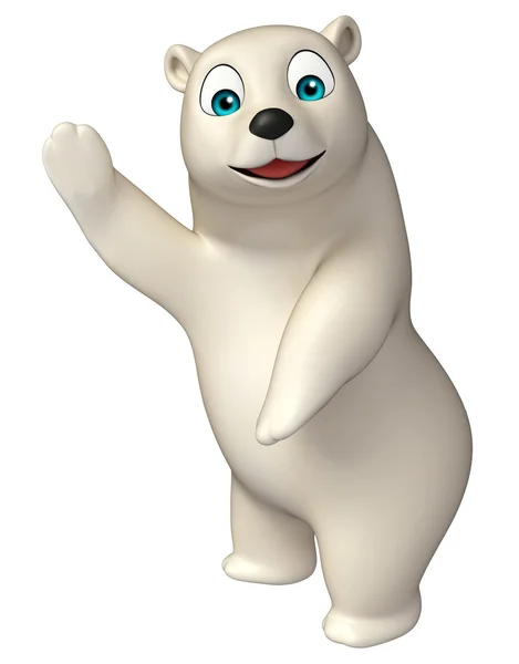 Postać z kreskówki śmieszne niedźwiedź polarny — Zdjęcie stockowe