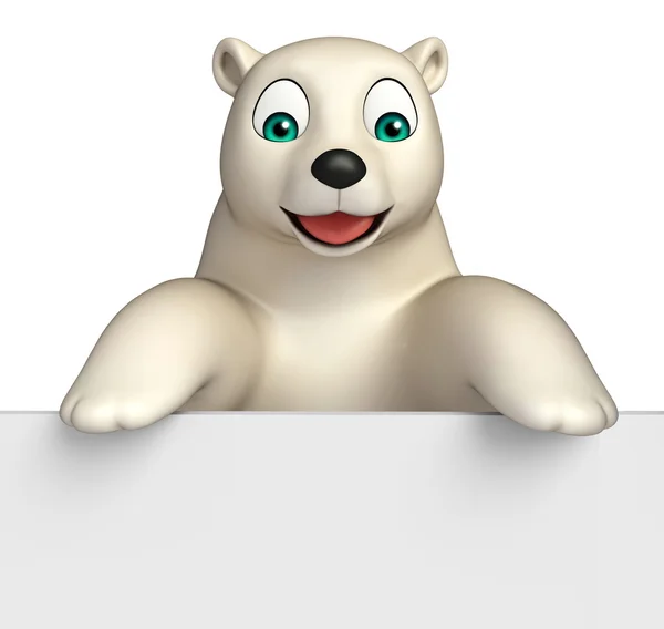 Bonito urso polar personagem dos desenhos animados — Fotografia de Stock