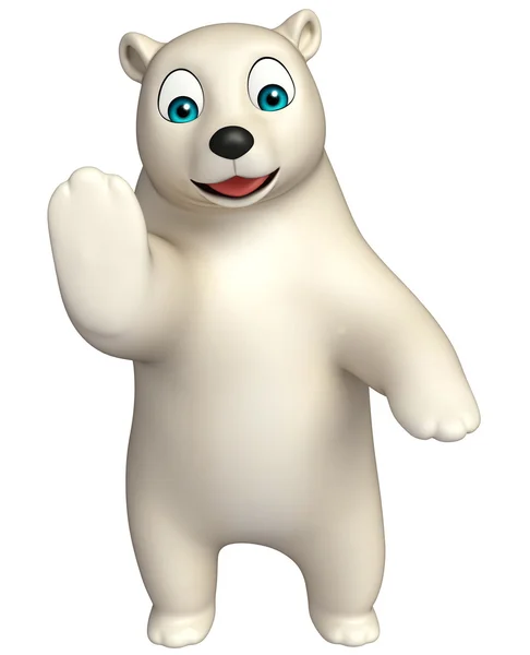 Parar personagem de desenho animado urso polar — Fotografia de Stock