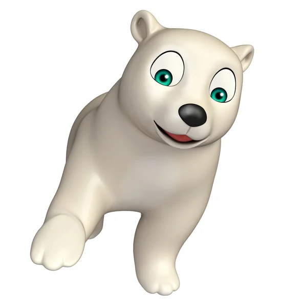 Segurar personagem de desenho animado urso polar — Fotografia de Stock