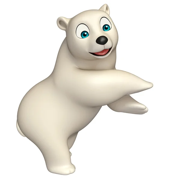 Divertente personaggio dei cartoni animati orso polare — Foto Stock