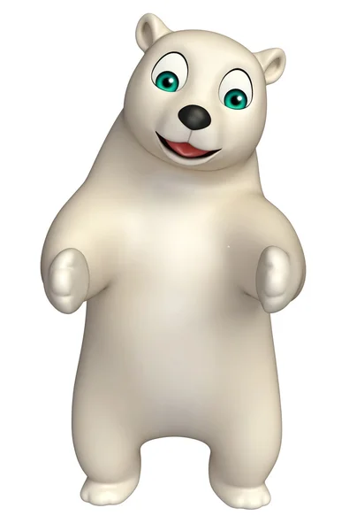 Divertido personaje de dibujos animados oso polar —  Fotos de Stock