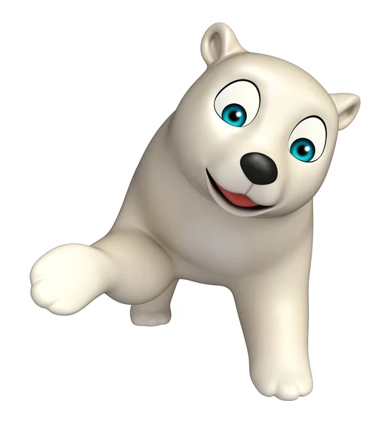 Segurar personagem de desenho animado urso polar — Fotografia de Stock