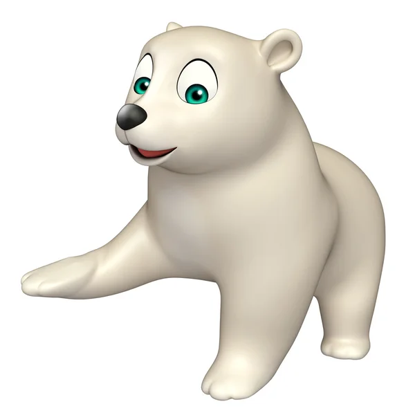 Κρατήστε χαρακτήρα κινουμένων σχεδίων πολική αρκούδα — Φωτογραφία Αρχείου