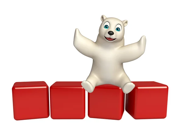 北极熊的卡通人物与水平的乐趣 — 图库照片