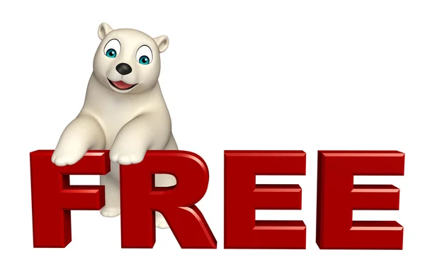 Aranyos jegesmedve rajzfilmfigura, ingyenes regisztráció — Stock Fotó