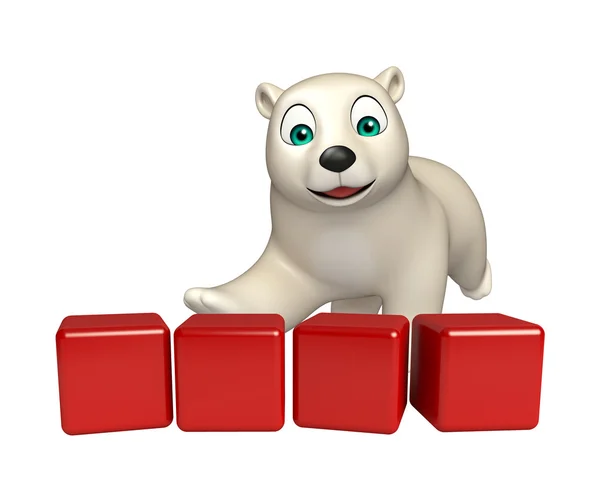 Spaß Eisbär Cartoon-Figur mit Niveau — Stockfoto