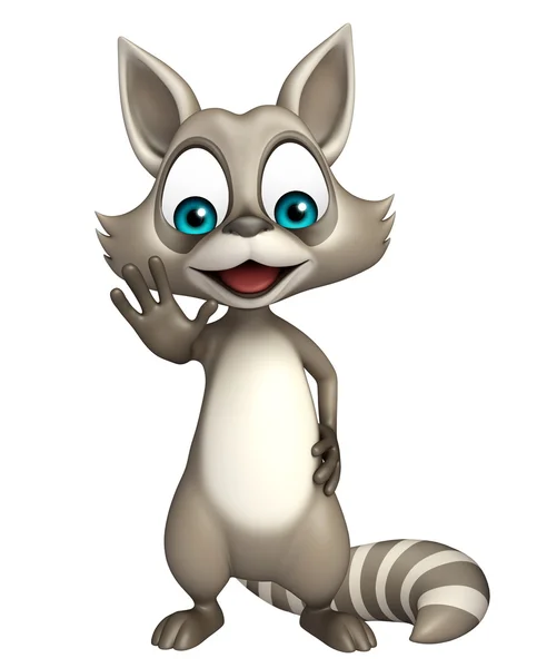 Arrêter Raccoon personnage de dessin animé — Photo