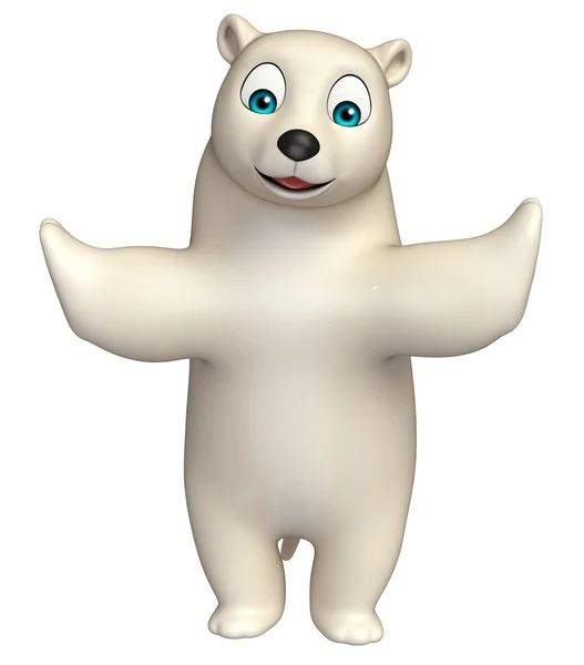 Funny Polar bear cartoon character — Stock Photo, Image