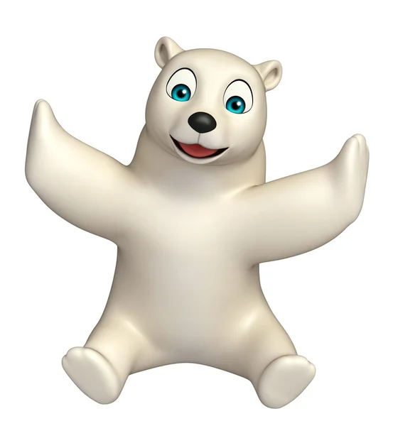 Sitting  Polar bear cartoon character — Stock Photo, Image